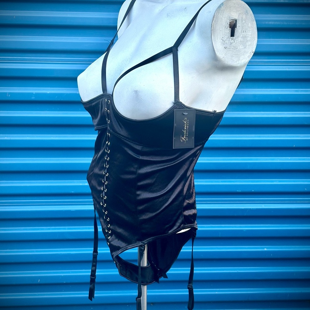 Frederick's of Hollywood Black Satin Bodysuit - Picture 5 of 8